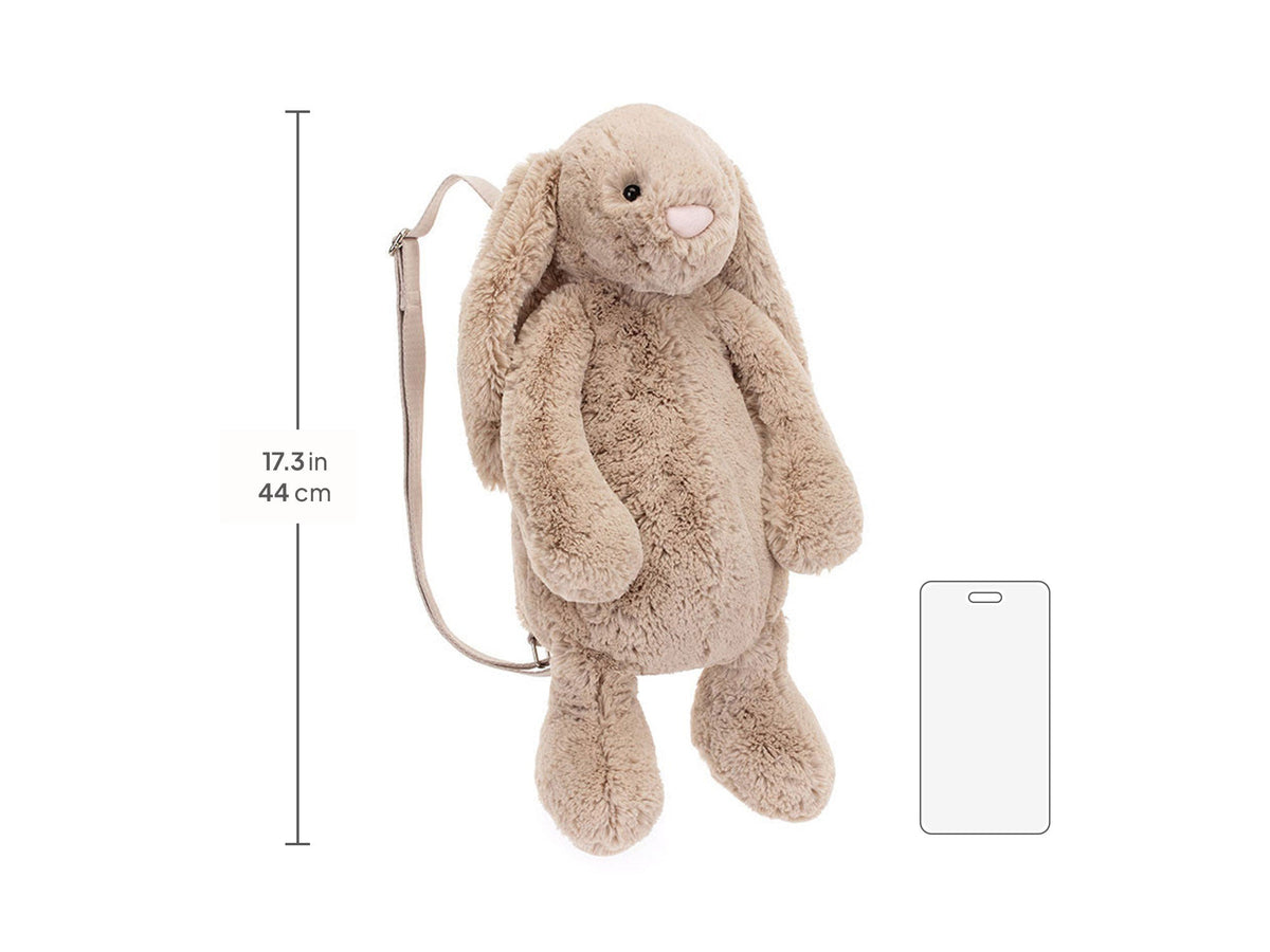 Bashful Bunny Beige Backpack , size chart