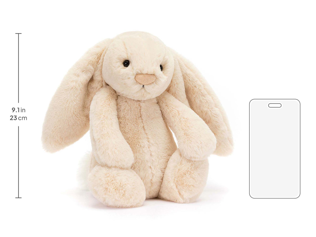 Bashful Luxe Bunny Willow Medium, size chart